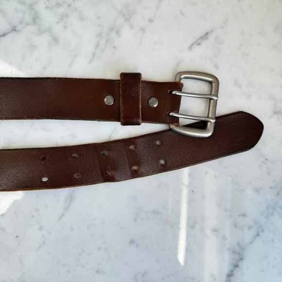 GAP Brown Leather Belt Men’s Size 38 Made in USA - Picture 2 of 6